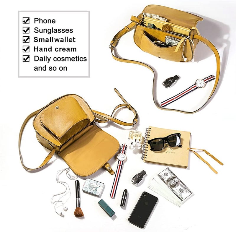 AFKOMST Crossbody Bags for Women,Small Saddle Purse and Boho Cross Body Handbags,Vegan Leather - Image 4